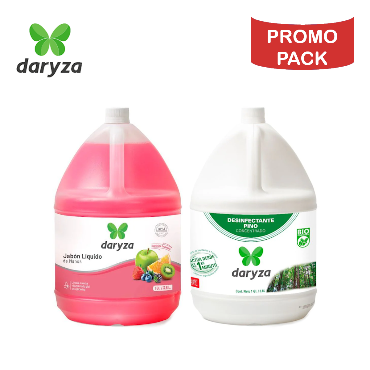 PACK DARYZA JABÓN LÍQUIDO GALÓN + DESINFECTANTE GALÓN PROMO - 1