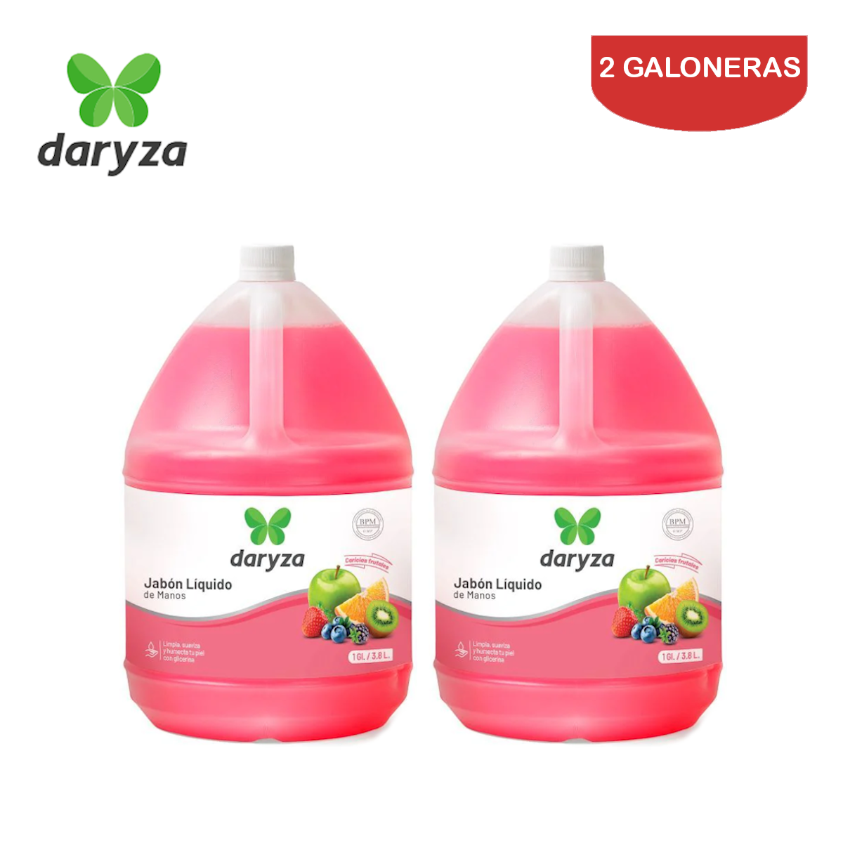 PACK DARYZA JABÓN LÍQUIDO DE MANOS GALÓN X2 GALONERAS - 1
