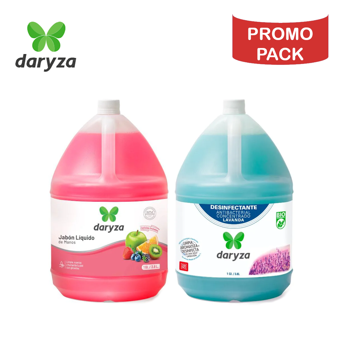 PACK DARYZA JABÓN LÍQUIDO GALÓN Y DESINFECTANTE GALÓN PROMO - 1