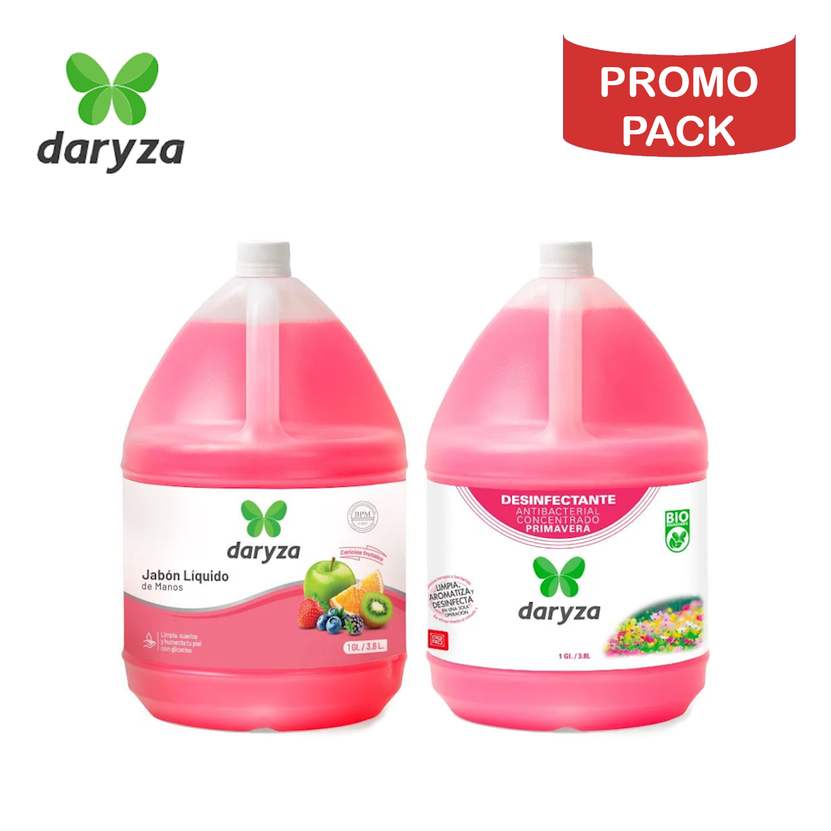 PACK DARYZA JABÓN LÍQUIDO GALÓN + DESINFECTANTE GALÓN PROMO X2 - 1