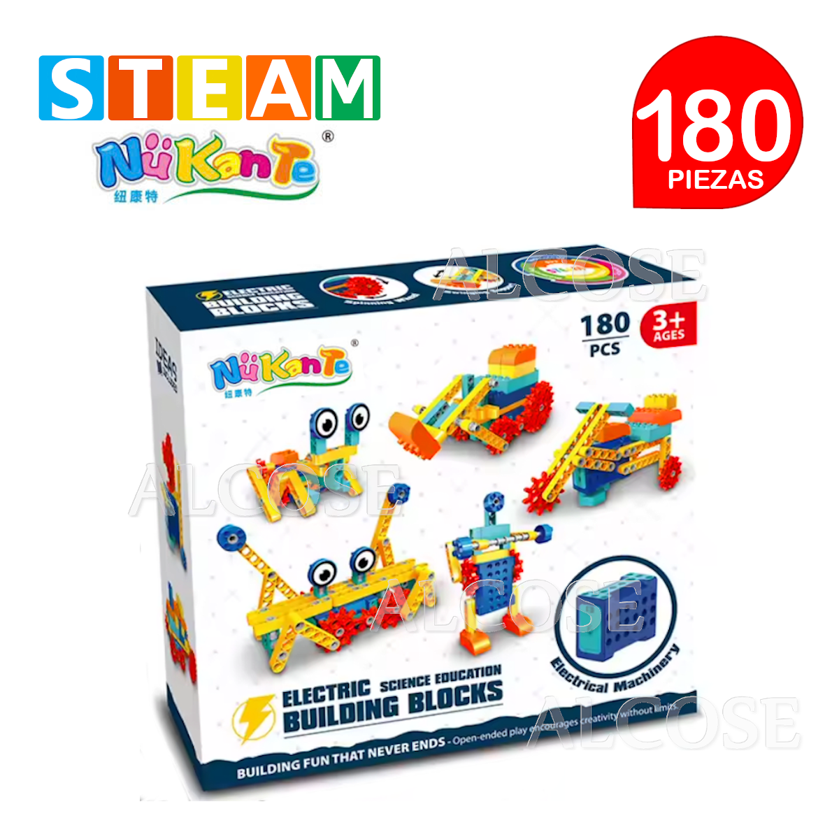 BLOQUES DIDÁCTICOS ELÉCTRICO STEAM NUKANTE CAJA 180 PIEZAS - 1