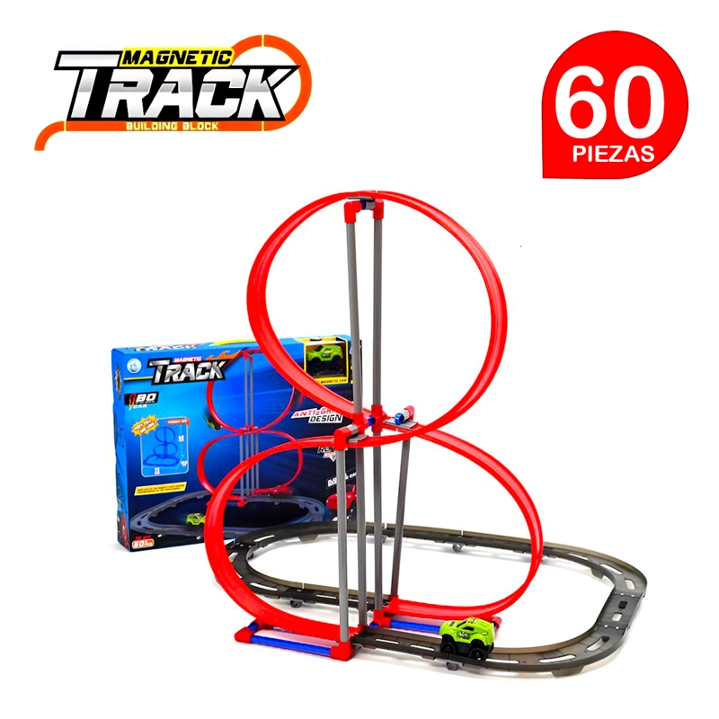 PISTA DE CARRERA MAGNETIC TRACK MAGNÉTICA ANTIGRAVEDAD 60 PIEZAS - 2