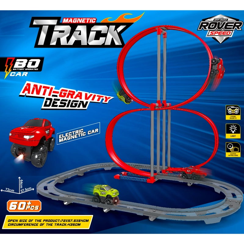 PISTA DE CARRERA MAGNETIC TRACK MAGNÉTICA ANTIGRAVEDAD 60 PIEZAS. DÚO PACK 120 PIEZAS - 3