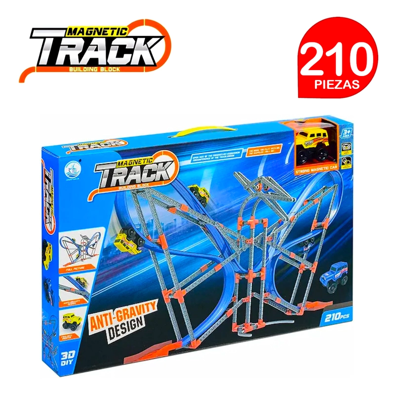 PISTA DE CARRERA MAGNETIC TRACK MAGNÉTICA ANTIGRAVEDAD DINOSAURIO 210 PIEZAS - 1