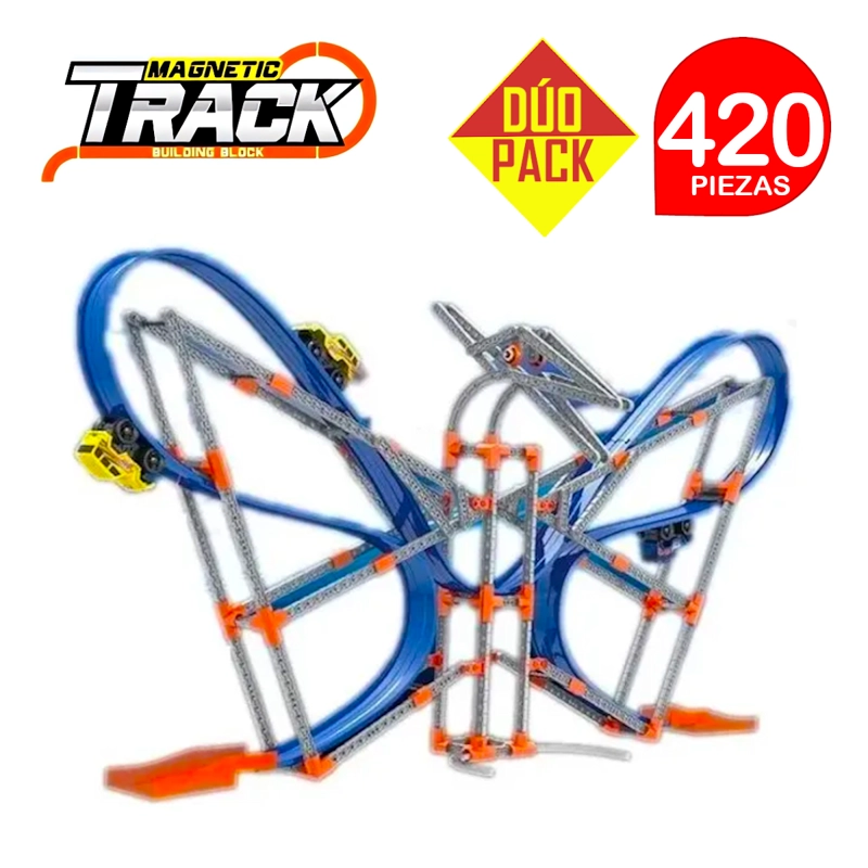 PISTA MAGNETIC TRACK MAGNÉTICA ANTIGRAVEDAD DINOSAURIO 210 PZ. DÚO PACK 420 PIEZAS - 2