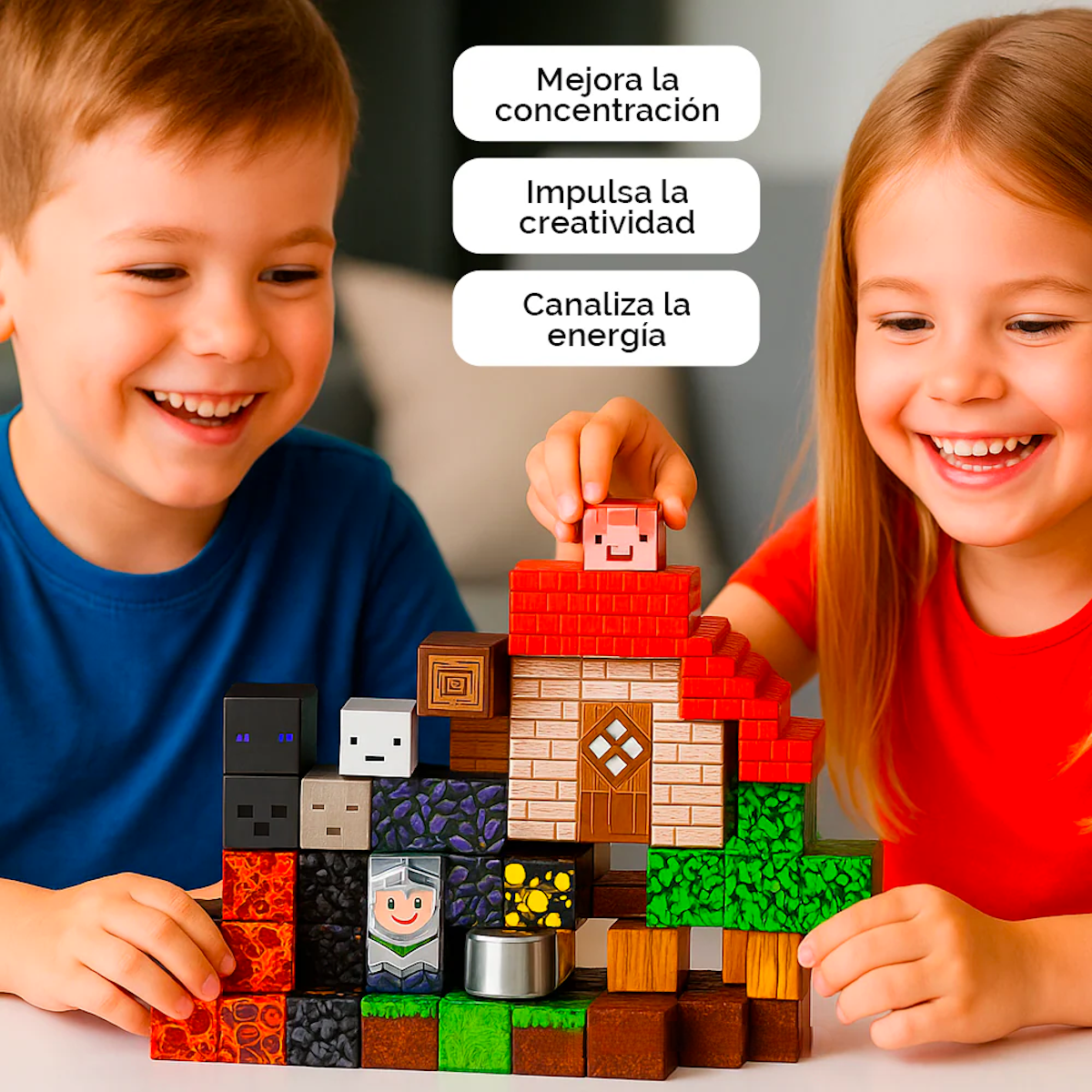 CUBOS MAGNÉTICOS 3D DIDÁCTICOS STEAM CAJA 80 PIEZAS FOREST PORTAL - 3