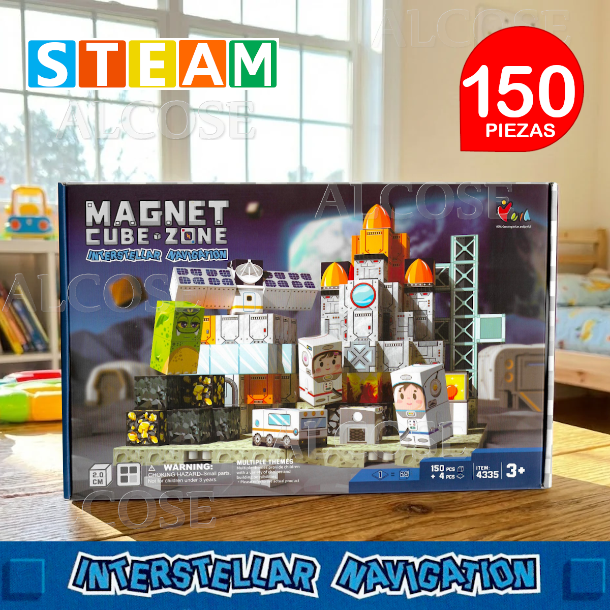 CUBOS MAGNÉTICOS 3D DIDÁCTICOS STEAM CAJA 150 PIEZAS - INTERSTELLAR NAVIGATOR - 1