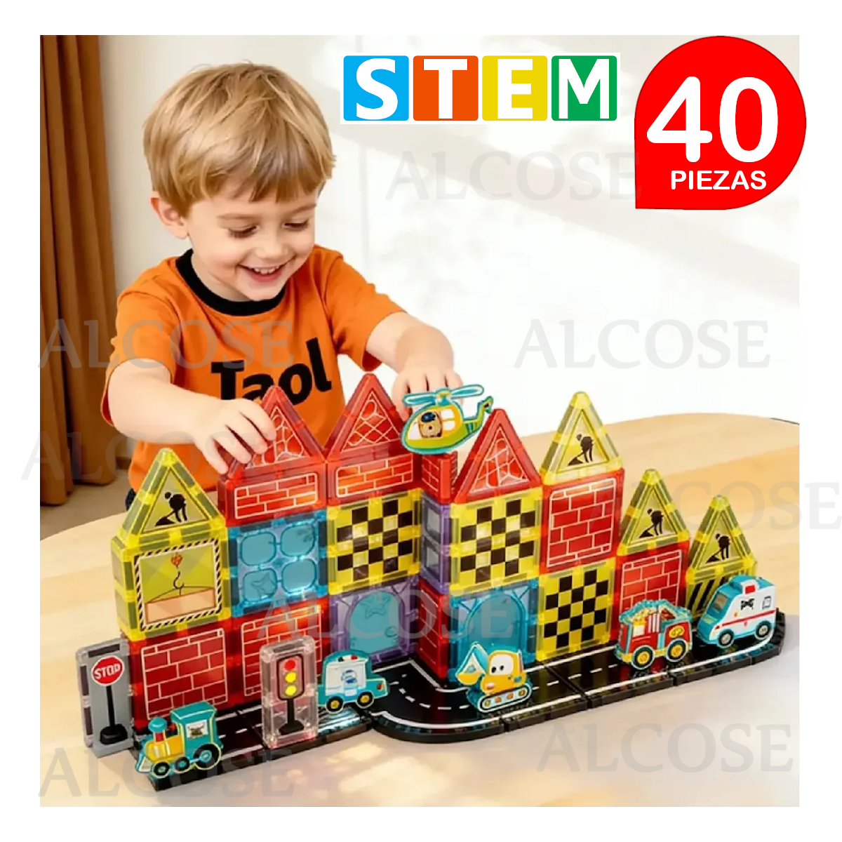 BLOQUES MAGNÉTICOS DIDÁCTICOS STEM CITY MAGNETIC CAJA 40 PIEZAS - 2
