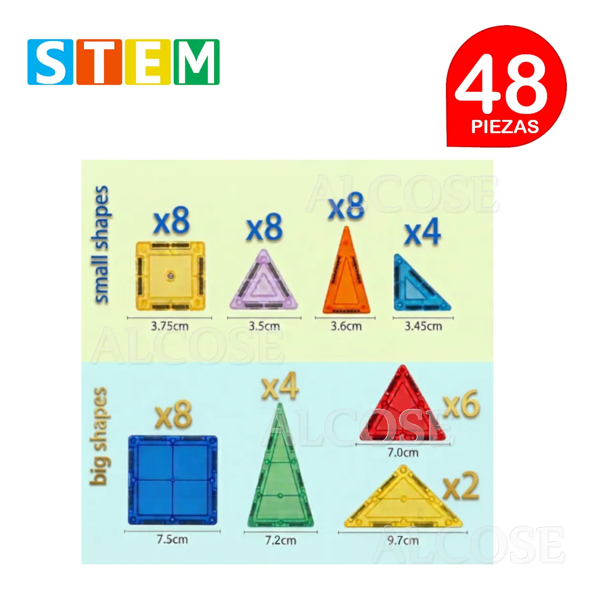 BLOQUES MAGNÉTICOS DIDÁCTICOS STEM MIX CAJA 48 PIEZAS - 3