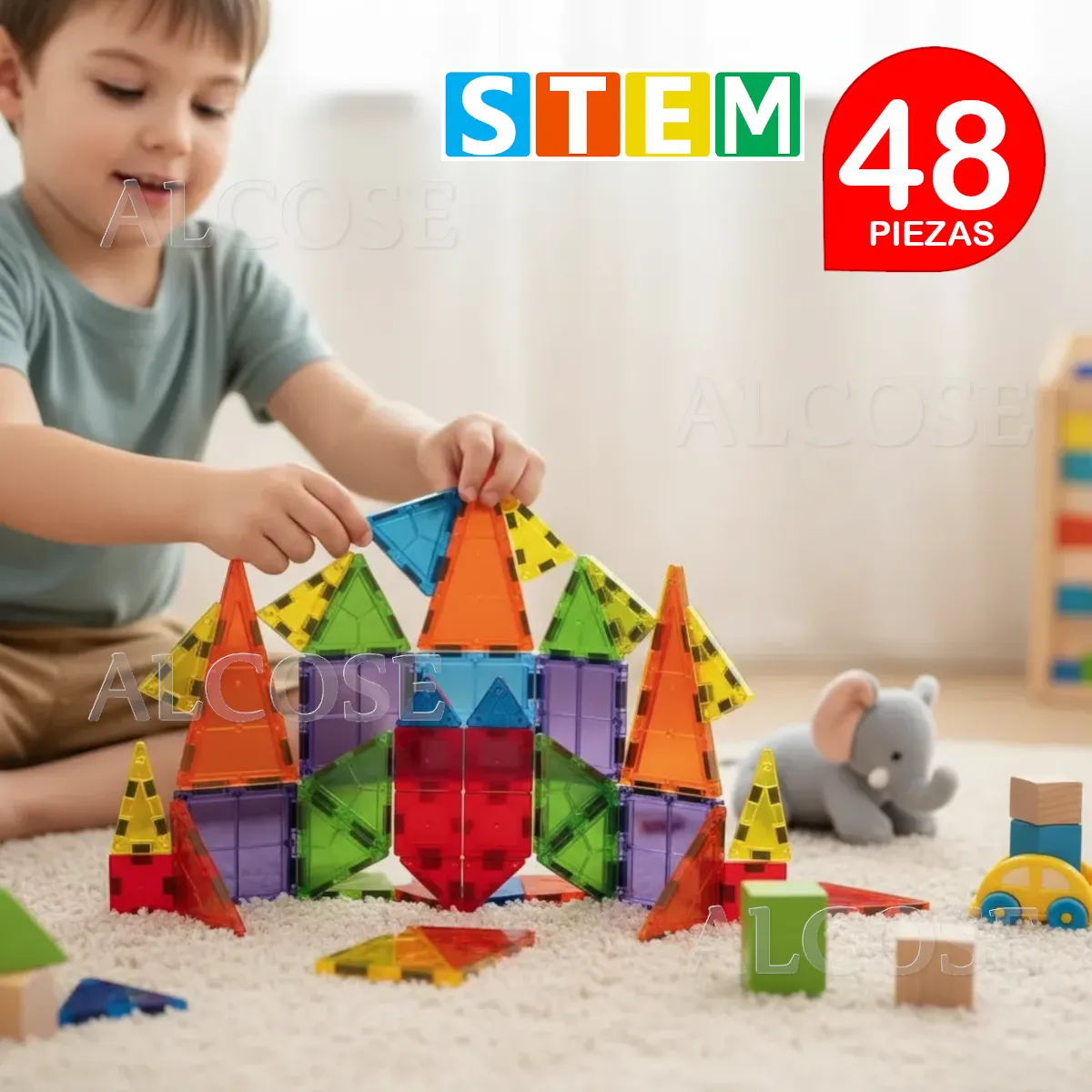 BLOQUES MAGNÉTICOS DIDÁCTICOS STEM MIX CAJA 48 PIEZAS - 5