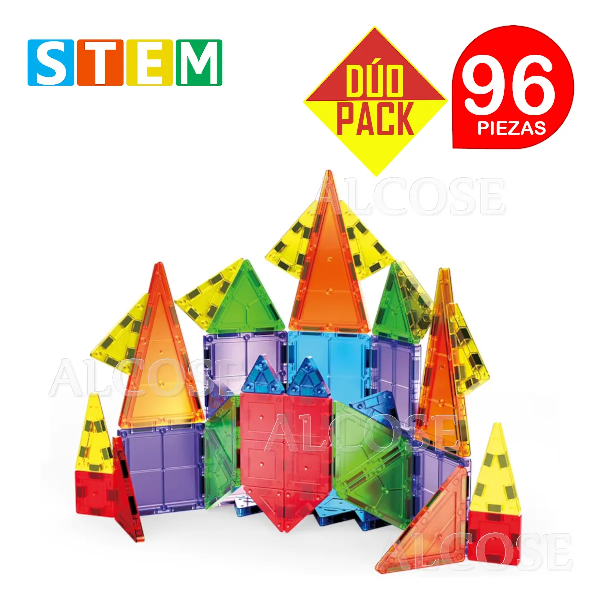 BLOQUES MAGNÉTICOS DIDÁCTICOS STEM MIX 48PZ DÚO PACK 96 PIEZAS - 2