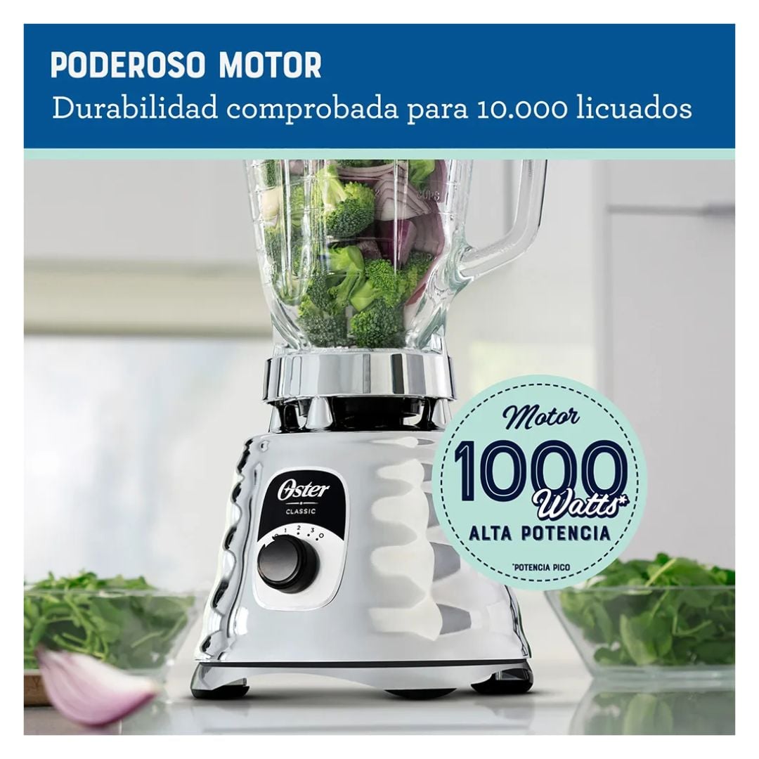 LICUADORA CLASICA OSTER 3 VELOCIDADES 1000W CROMADA - BLST4655 - 5