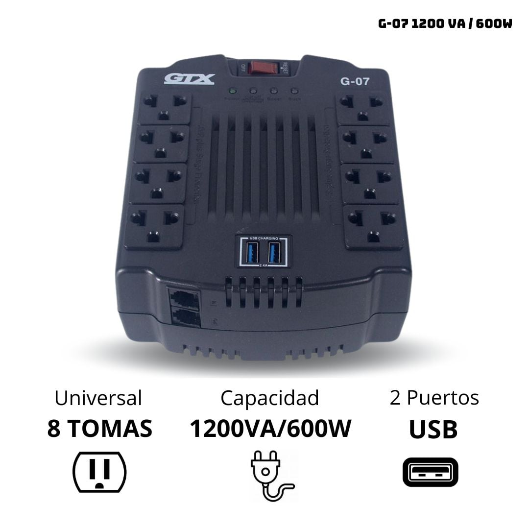 ESTABILIZADOR GTX 1200 VA 600W G-07 - 1