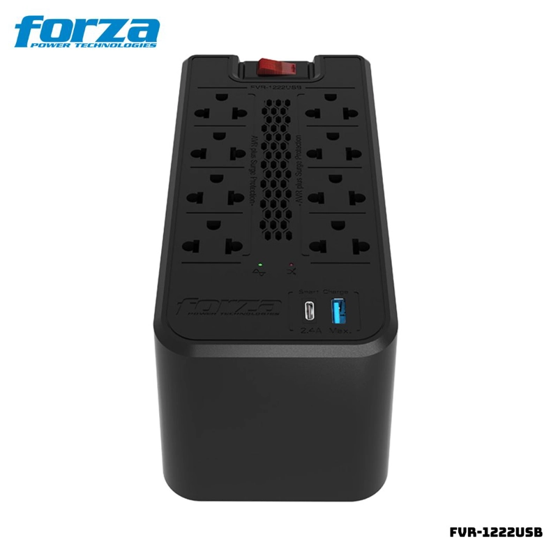 ESTABILIZADOR FORZA 1200VA 600W - FVR-1222USB - 1