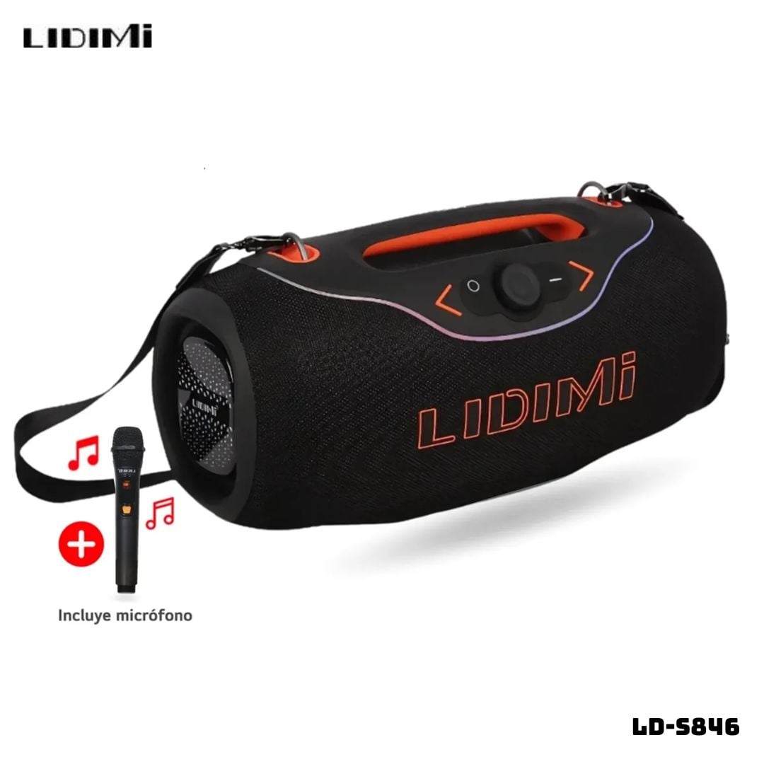 PARLANTE LIDIMI BLUETOOTH 300W + MICROFONO NEGRO - LD-S846 - 1