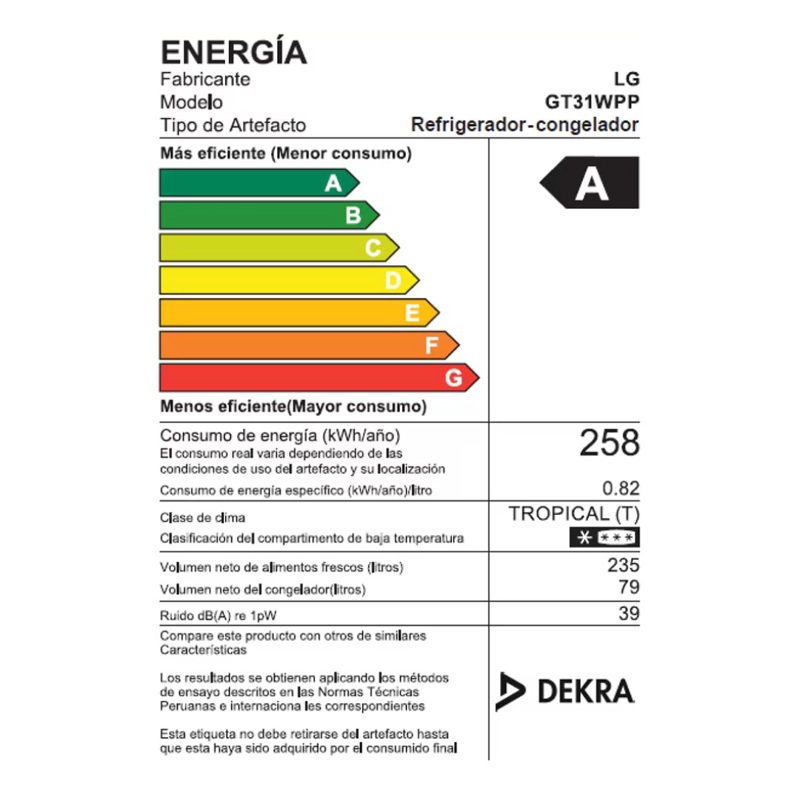 REFRIGERADORA LG 314 L TOP FREEZER PLATEADO - GT31WPP - 8