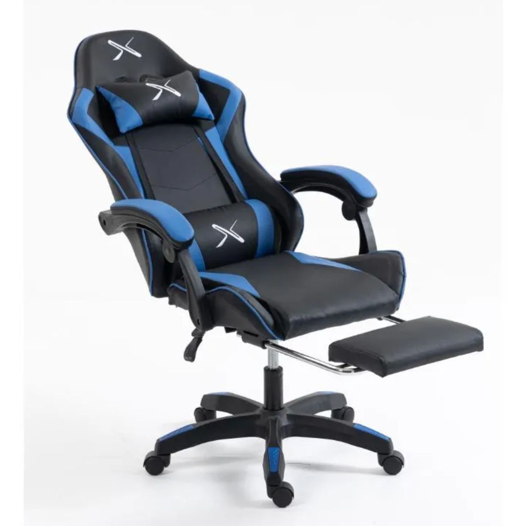 SILLA GAMER LYZOR CON POSAPIES AZUL - SGTWN135A - 3