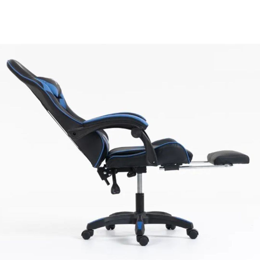 SILLA GAMER LYZOR CON POSAPIES AZUL - SGTWN135A - 5