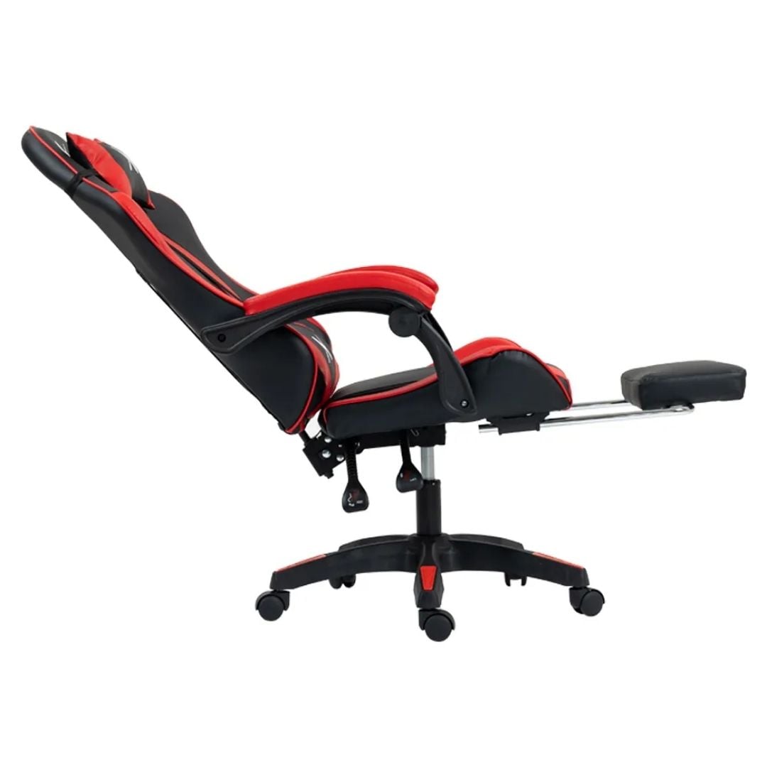 SILLA GAMER LYZOR CON POSAPIES ROJO Y NEGRO - SGRTWN135A - 4