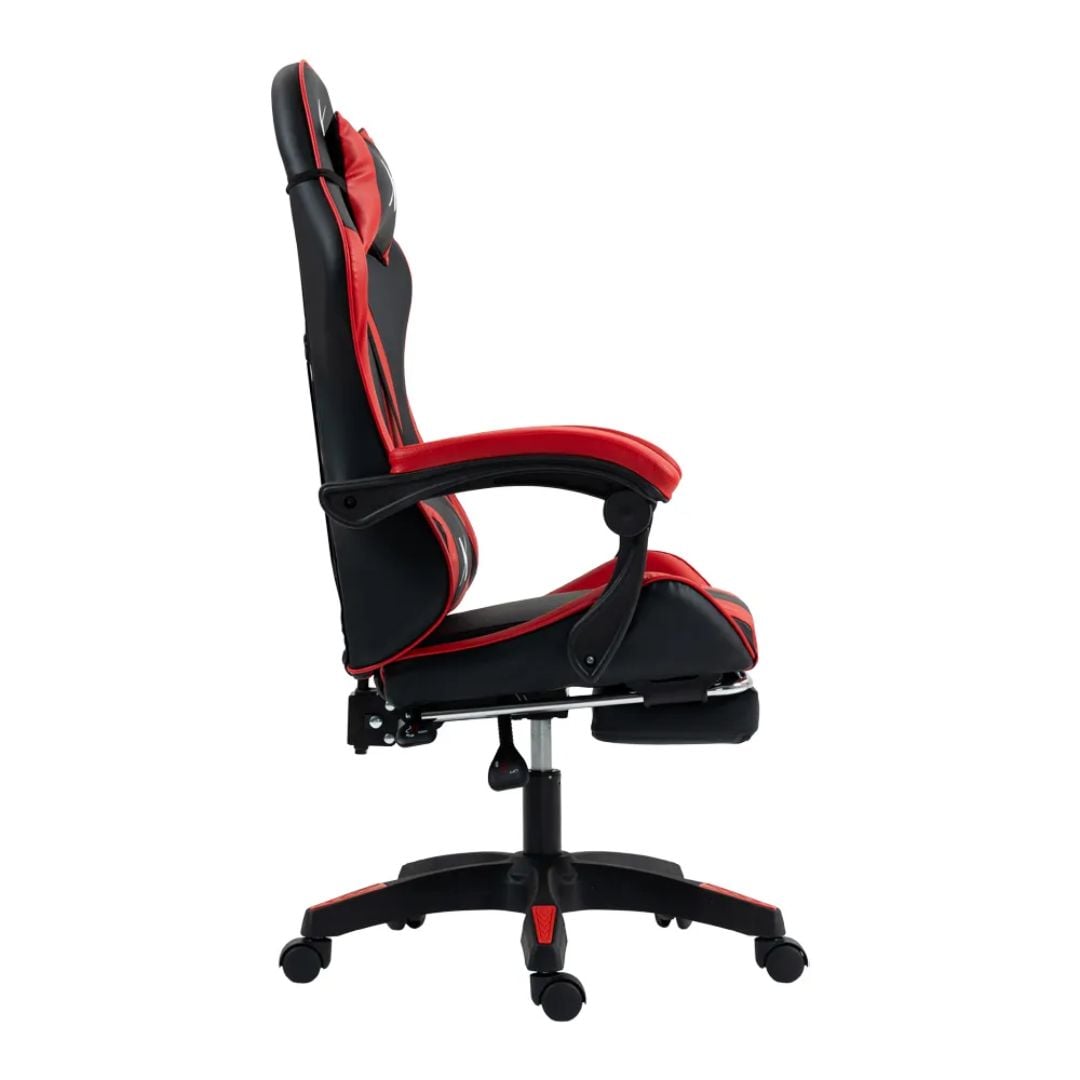 SILLA GAMER LYZOR CON POSAPIES ROJO Y NEGRO - SGRTWN135A - 5