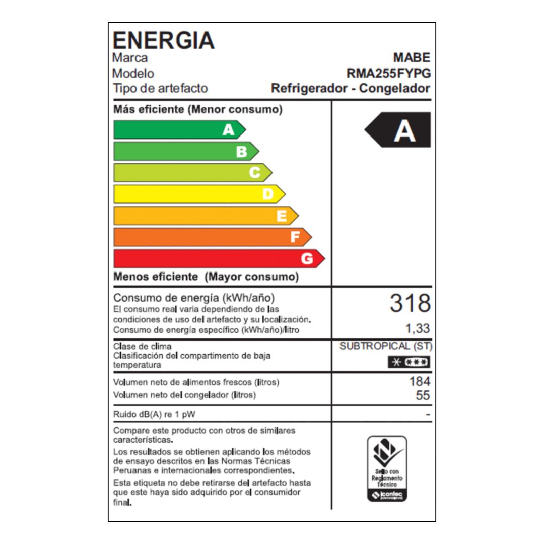 REFRIGERADORA MABE 239 L TOP FREEZER GRAFITO - RMA255FYPG - 8