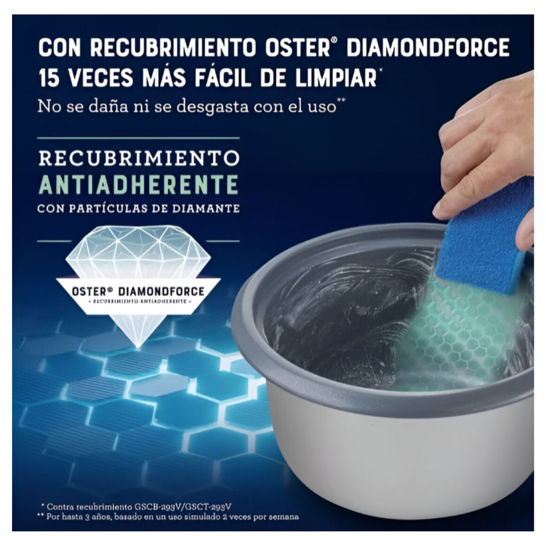 ARROCERA OSTER DIAMONDFORCE 10 TAZAS GRIS - CKSTRCB10DFSKE - 3