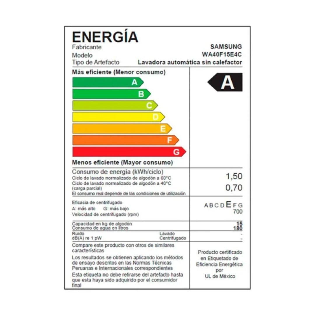 LAVADORA SAMSUNG ECOBUBBLE AI 15 KG CARGA SUPERIOR GRIS GRAFITO - WA40F15E4CPE - 8