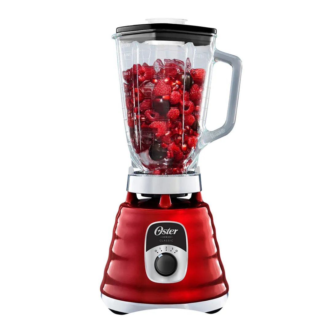 LICUADORA CLASICA OSTER 3 VELOCIDADES 1000W CROMADA ROJA - BLST4126R - 1