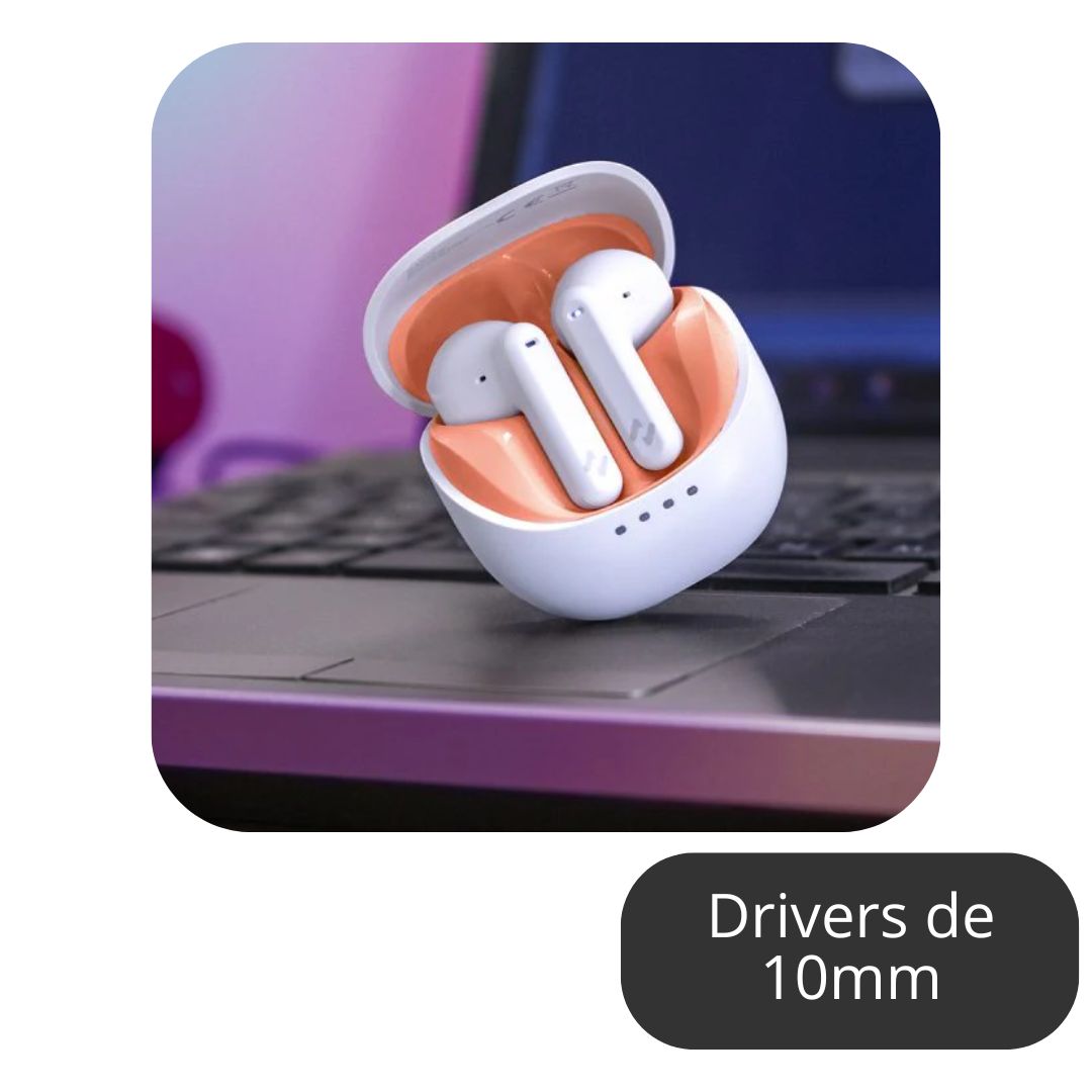AUDIFONOS BLUETOOTH HAVIT TW931 MINI SIZE - BLANCO Y NARANJA - 2