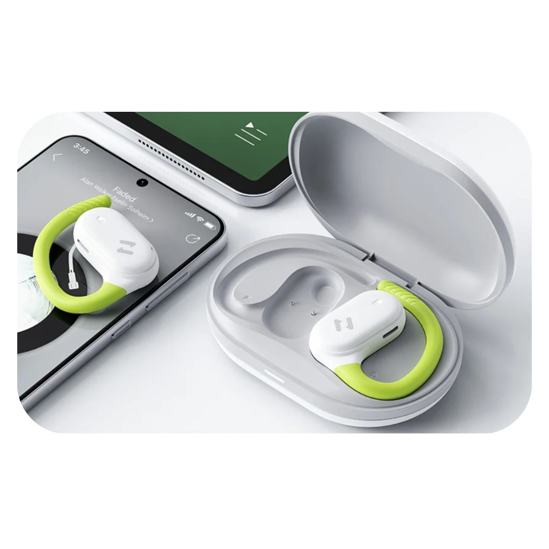 AUDIFONOS BLUETOOTH HAVIT OWSFIT 02A OWS915 PARA DEPORTE - BLANCO Y VERDE - 3