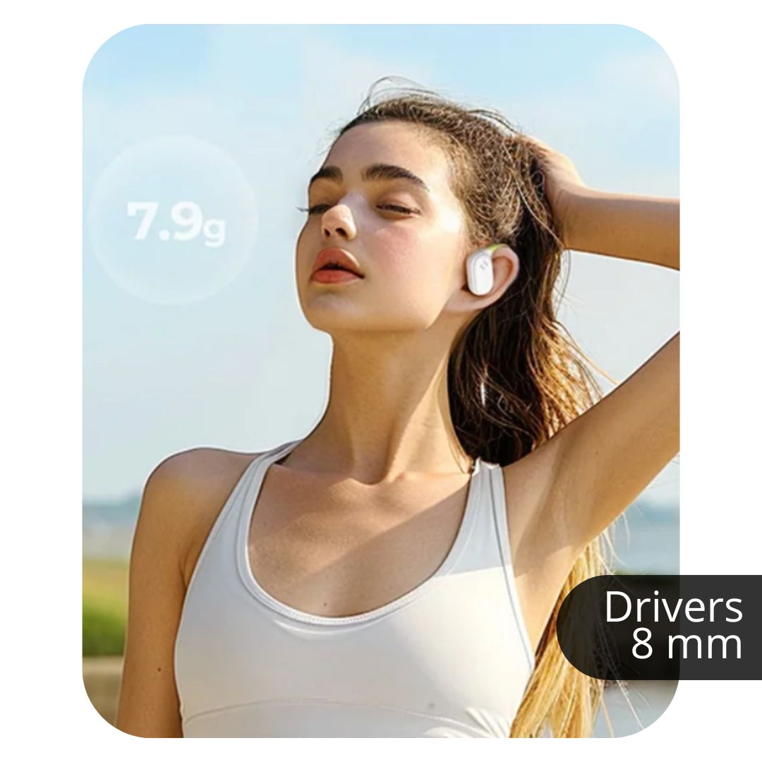 AUDIFONOS BLUETOOTH HAVIT OWSFIT 02A OWS915 PARA DEPORTE - BLANCO Y VERDE - 6