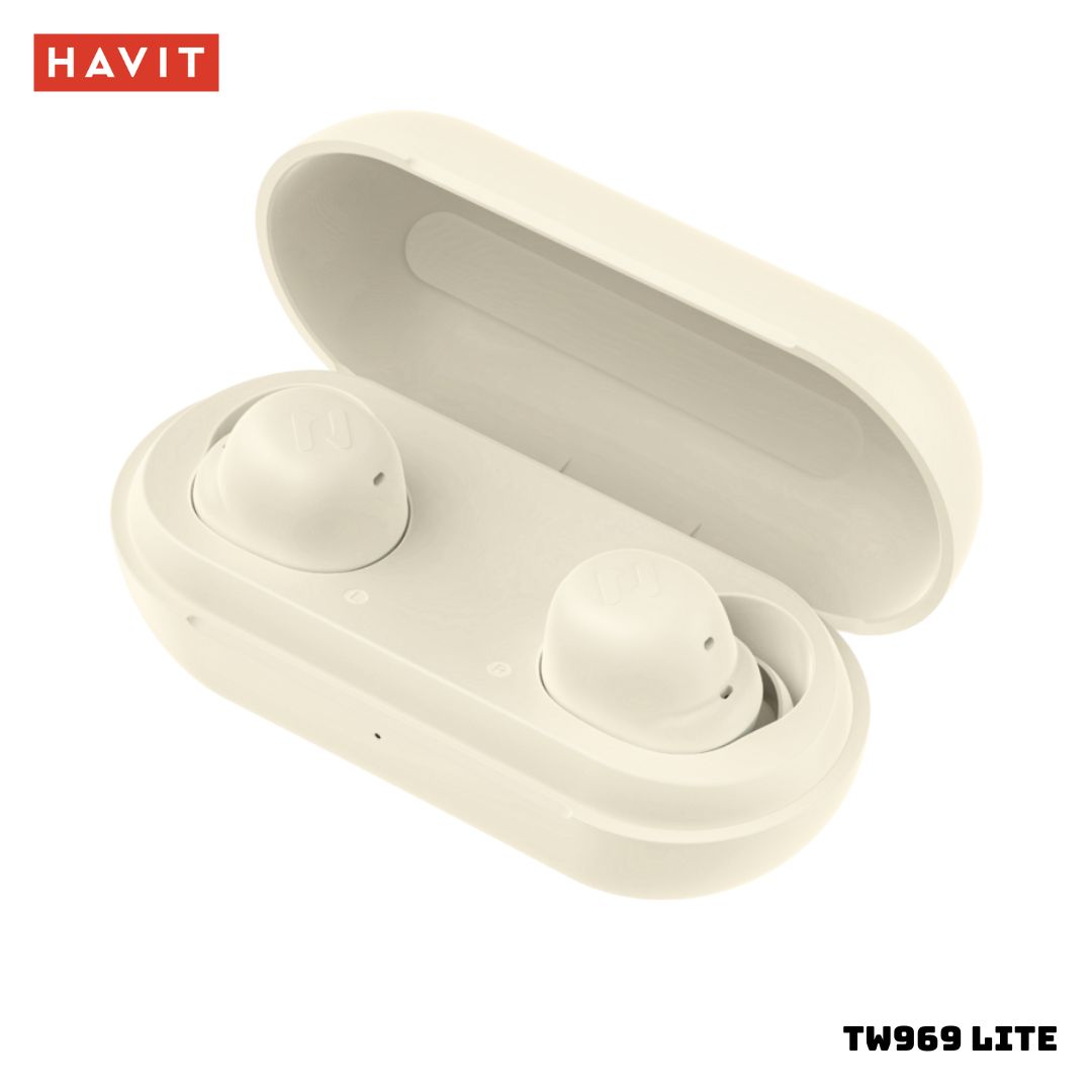 AUDIFONOS BLUETOOTH HAVIT TW969 LITE - BEIGE - 1