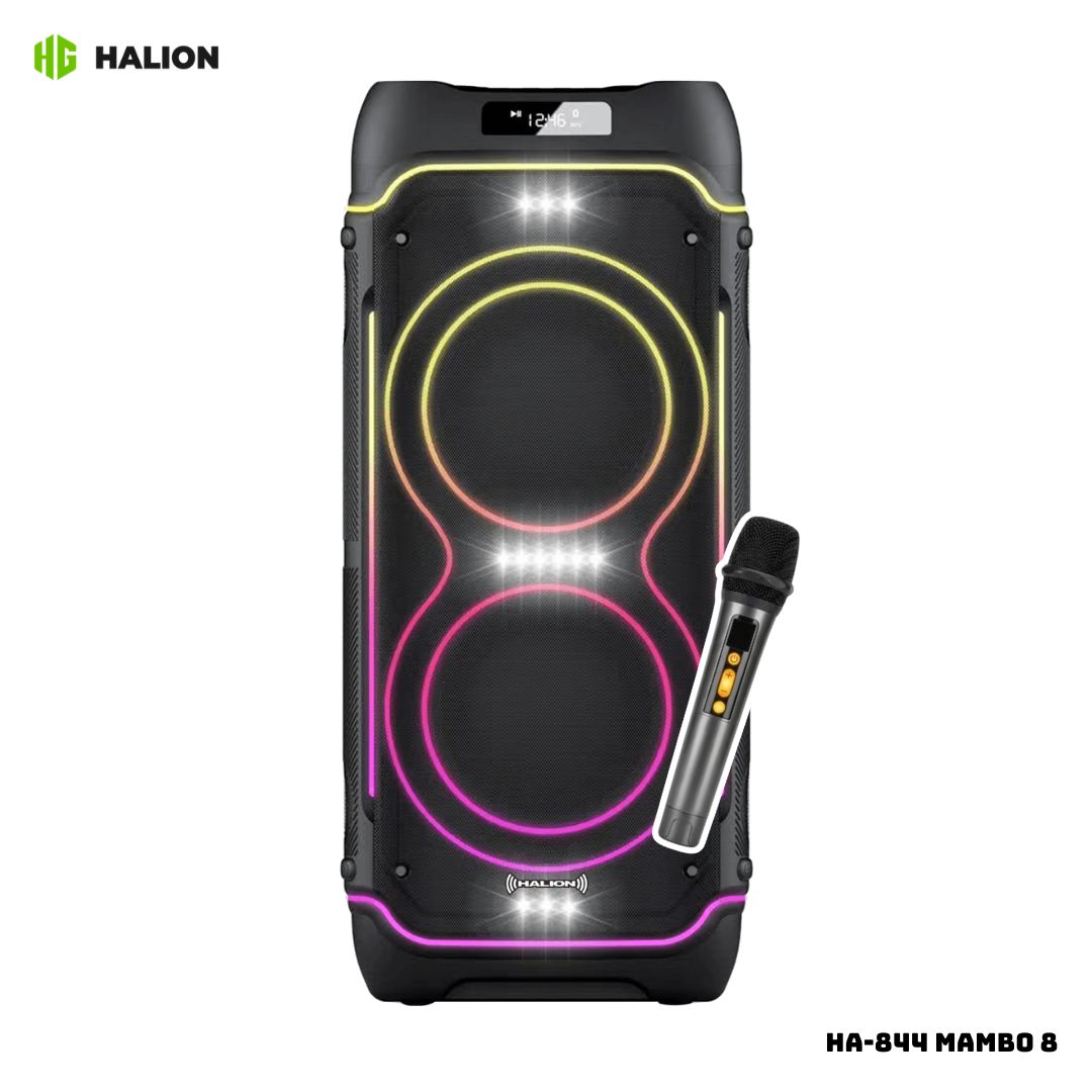 PARLANTE HALION CON BATERIA 100W RMS 1 MICROFONO - HA-844 MAMBO 8 - 1