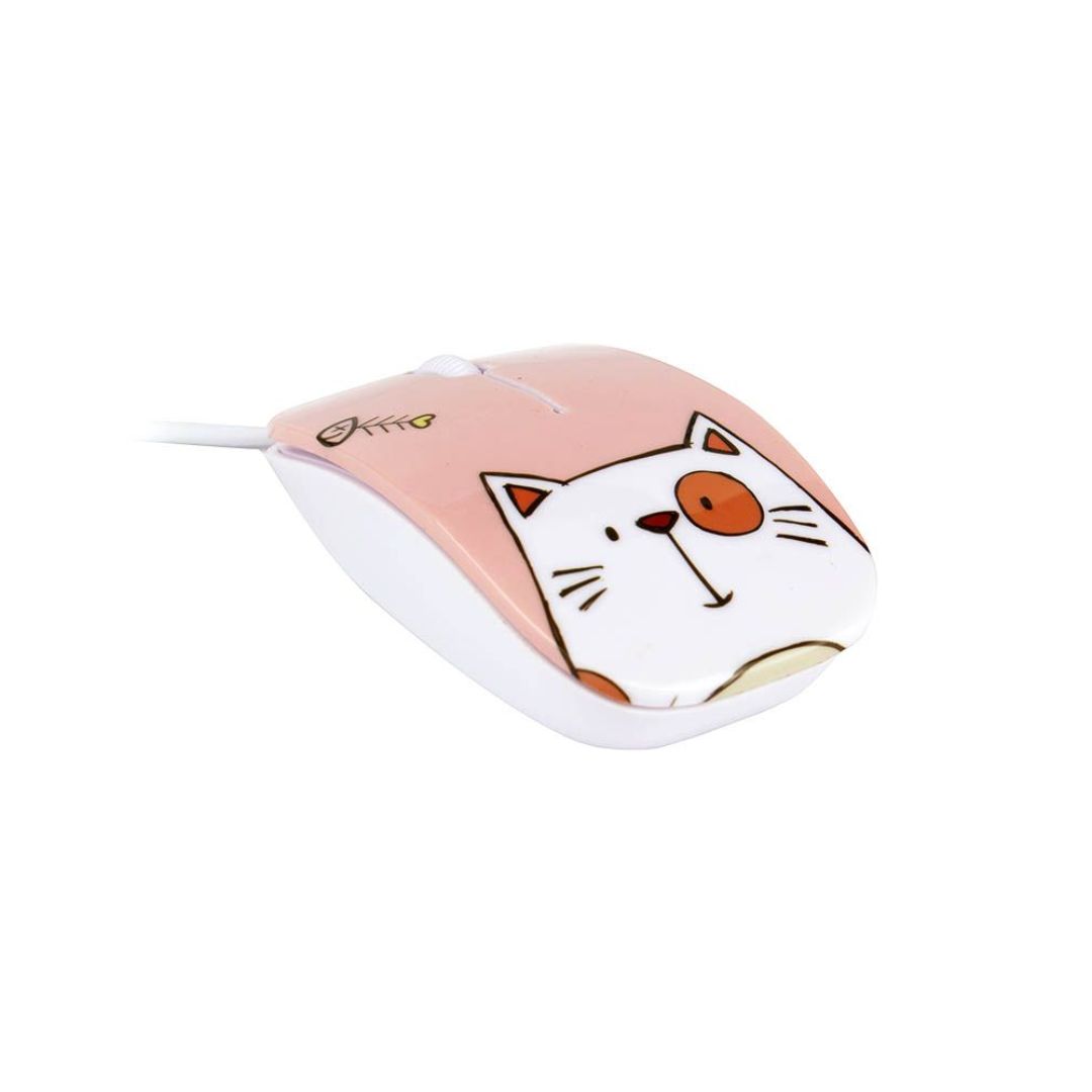 MOUSE ALAMBRICO PARA NIÑOS HALION HA-M853 1000 DPI - CARTOON GATITO - 4