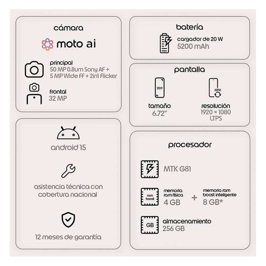 CELULAR MOTOROLA MOTO G17 4GB RAM 256GB ROM - ARANDANO - 8