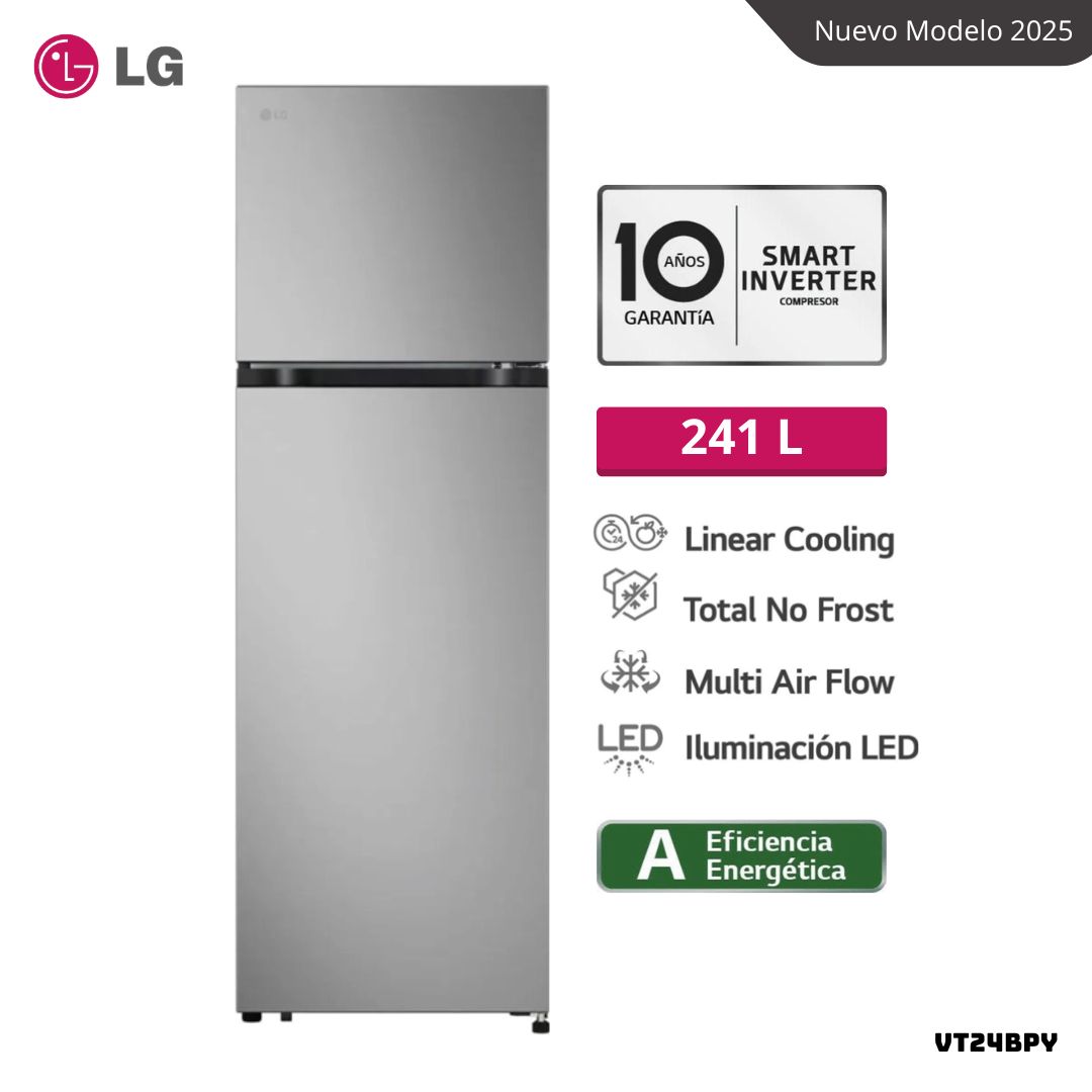REFRIGERADORA LG 241 L TOP FREEZER PLATEADO - VT24BPY - 1