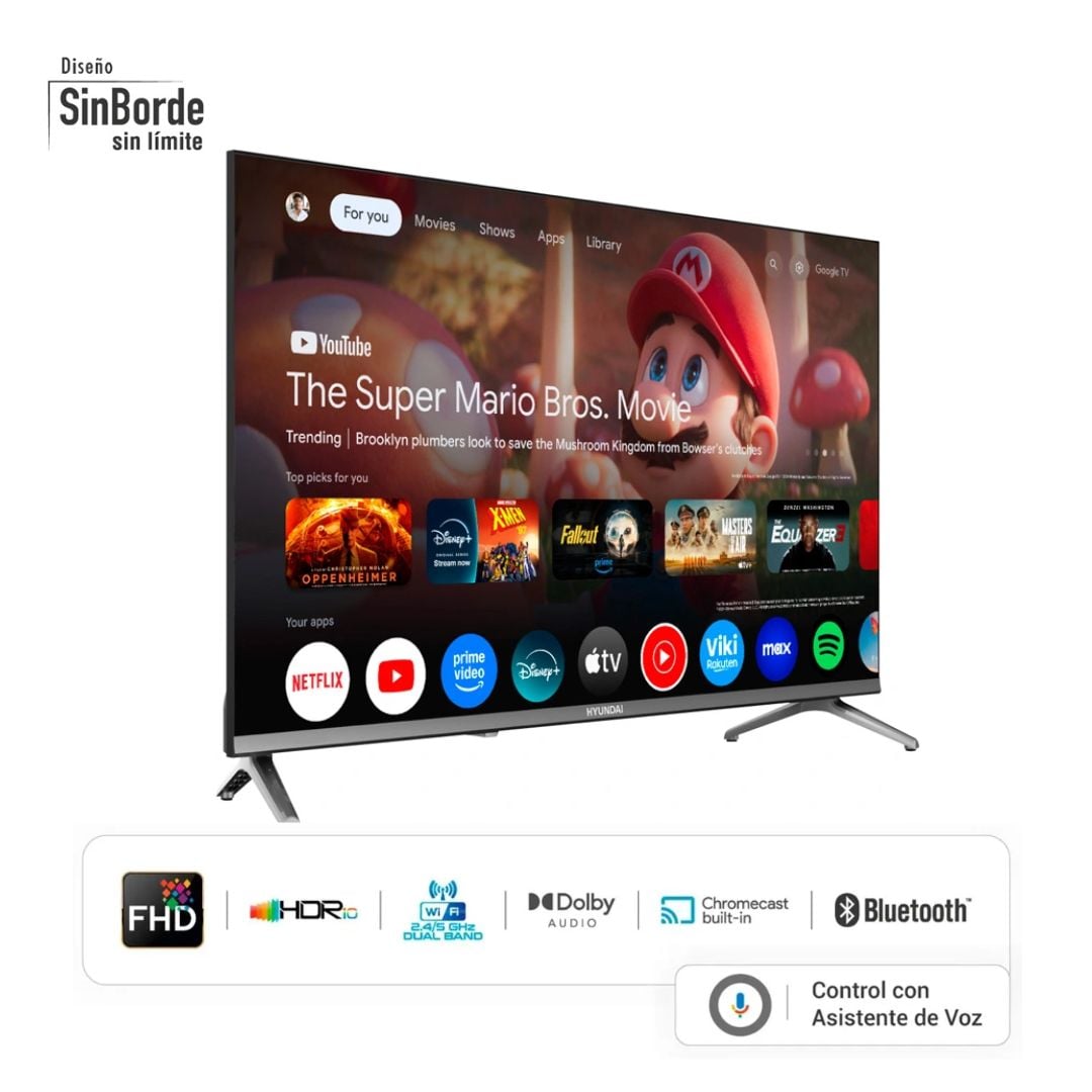 TELEVISOR HYUNDAI 40 QLED SMART TV GOOGLE TV HD - HYLED4029QG - 2