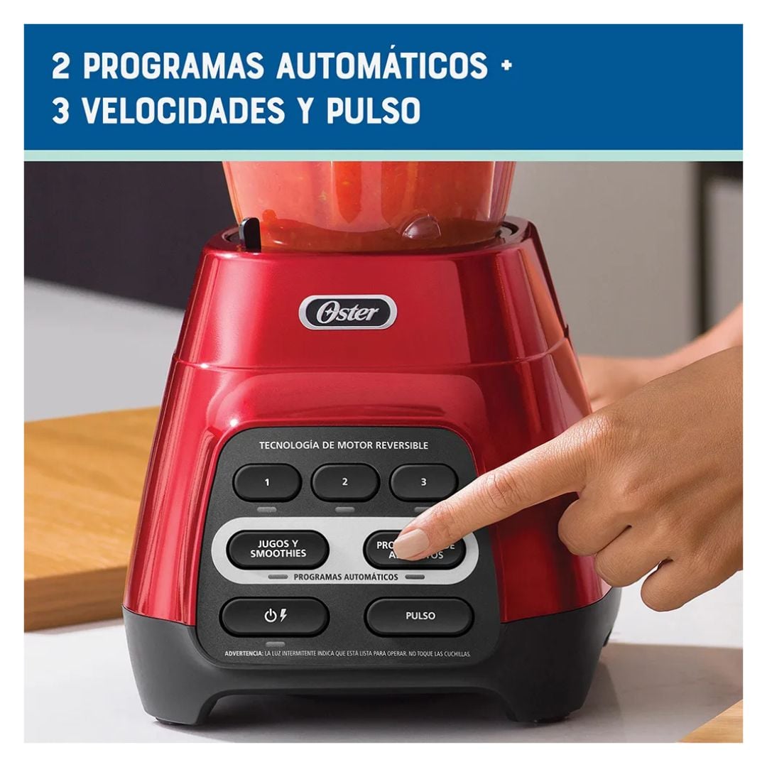 LICUADORA OSTER 3 VELOCIDADES 1000W REVERSIBLE ROJA - BLSTPYG1310RBG - 5