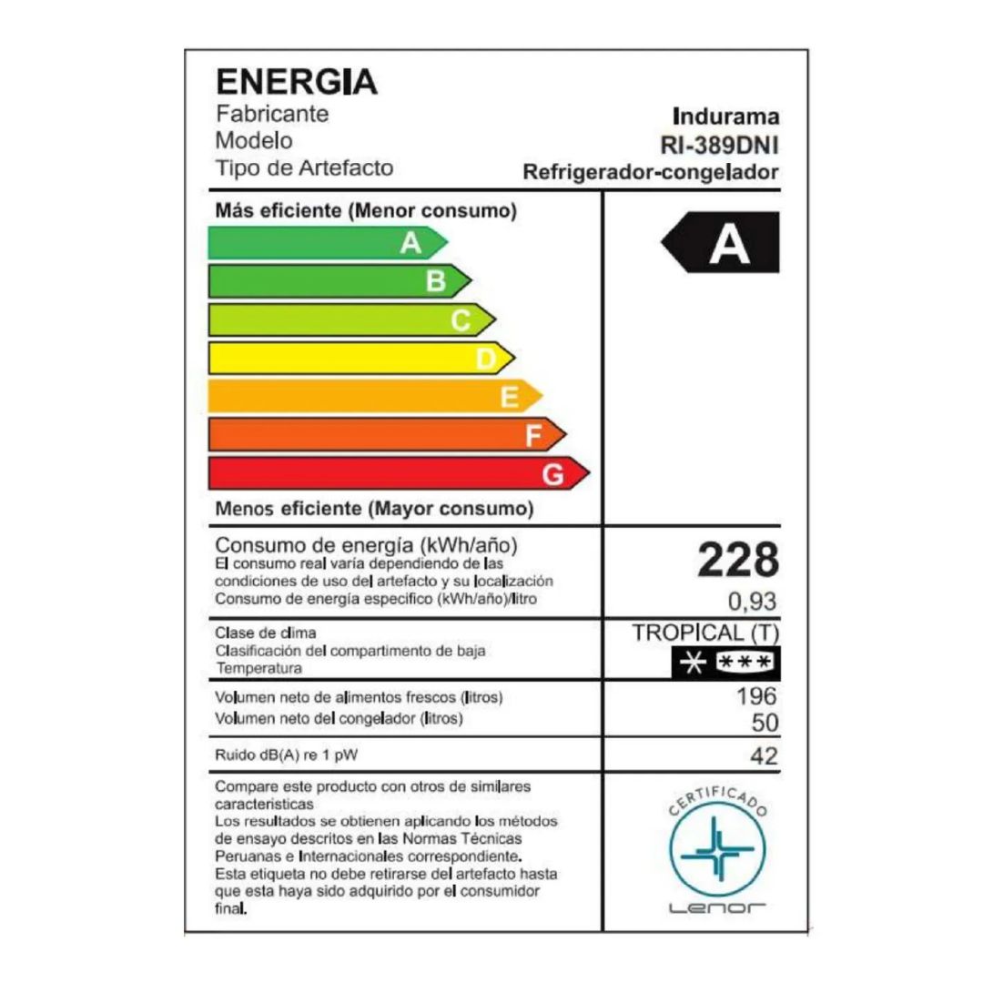 REFRIGERADORA INDURAMA 246 L TOP FREEZER NEGRO - RI-389DNI - 8