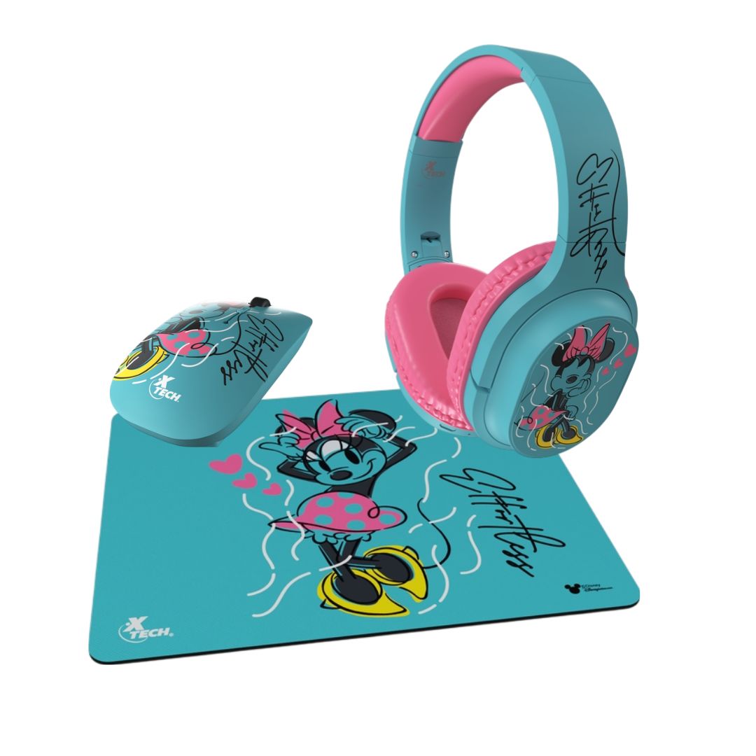 PACK XTECH MINNIE AUDIFONOS + MOUSE + MOUSEPAD - 9