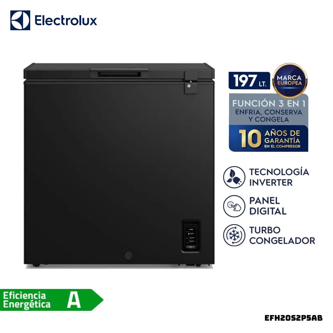 CONGELADORA ELECTROLUX 197 L NEGRO - EFH20S2P5AB - 1