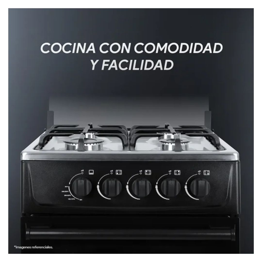 COCINA DE PIE MIRAY A GAS 4 HORNILLAS NEGRO - ANIS PLUS GLP - 5