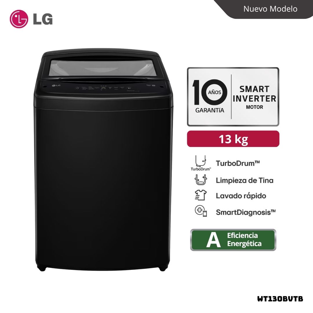 LAVADORA LG TURBODRUM 13 KG CARGA SUPERIOR ONYX NEGRO - WT13OBVTB - 1