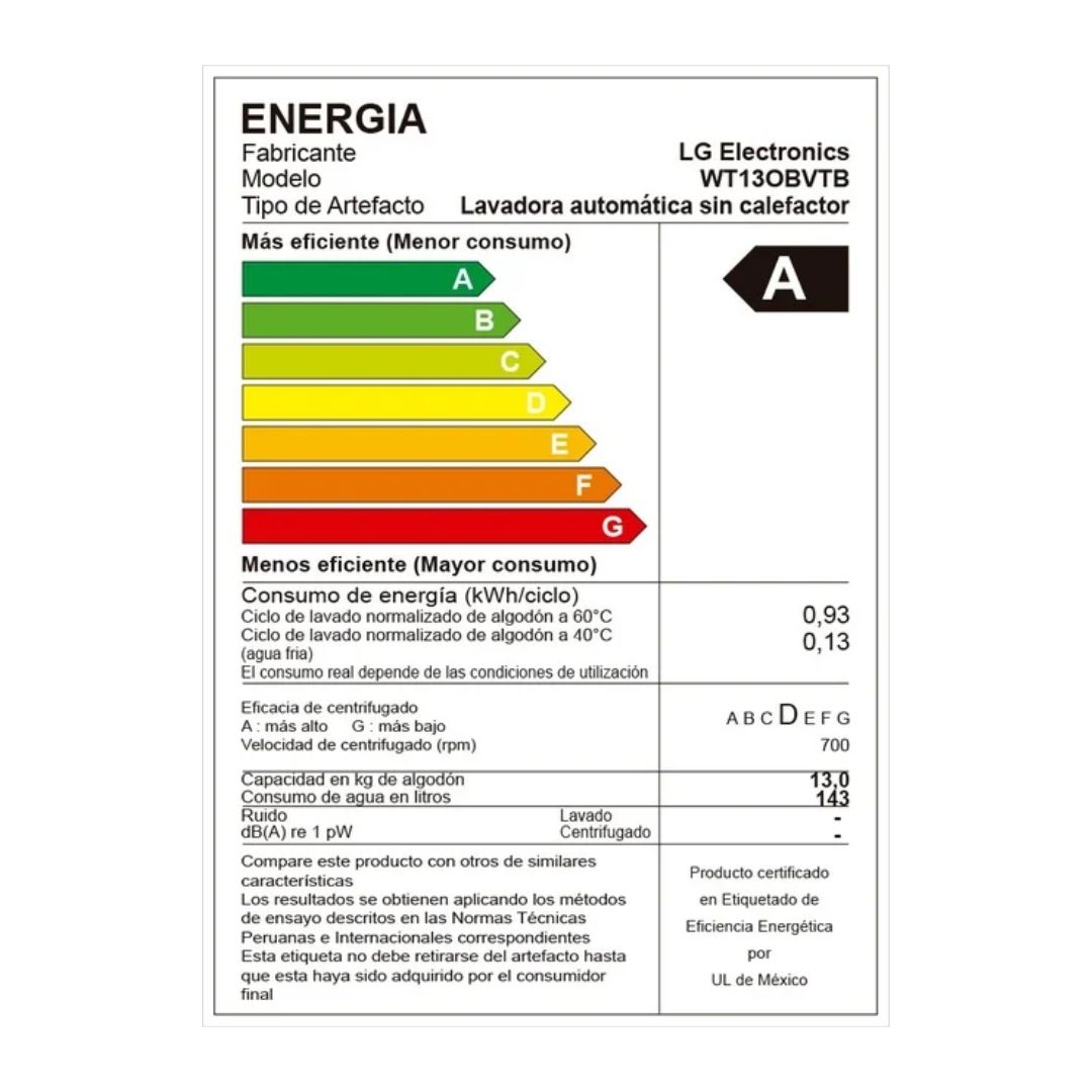 LAVADORA LG TURBODRUM 13 KG CARGA SUPERIOR ONYX NEGRO - WT13OBVTB - 8