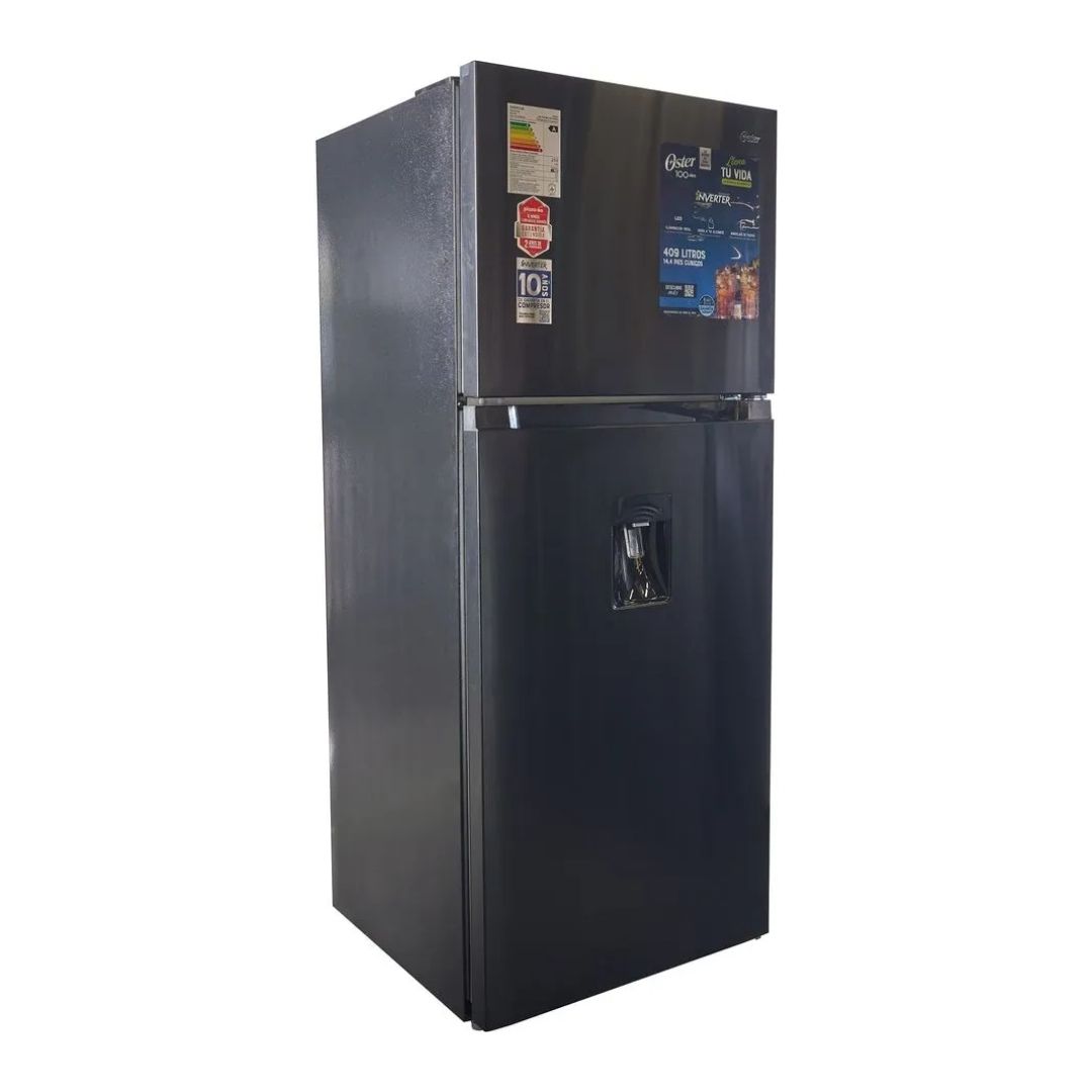 REFRIGERADORA OSTER 409 L TOP FREEZER NEGRO - OS-PNFMI1502EBDI - 2