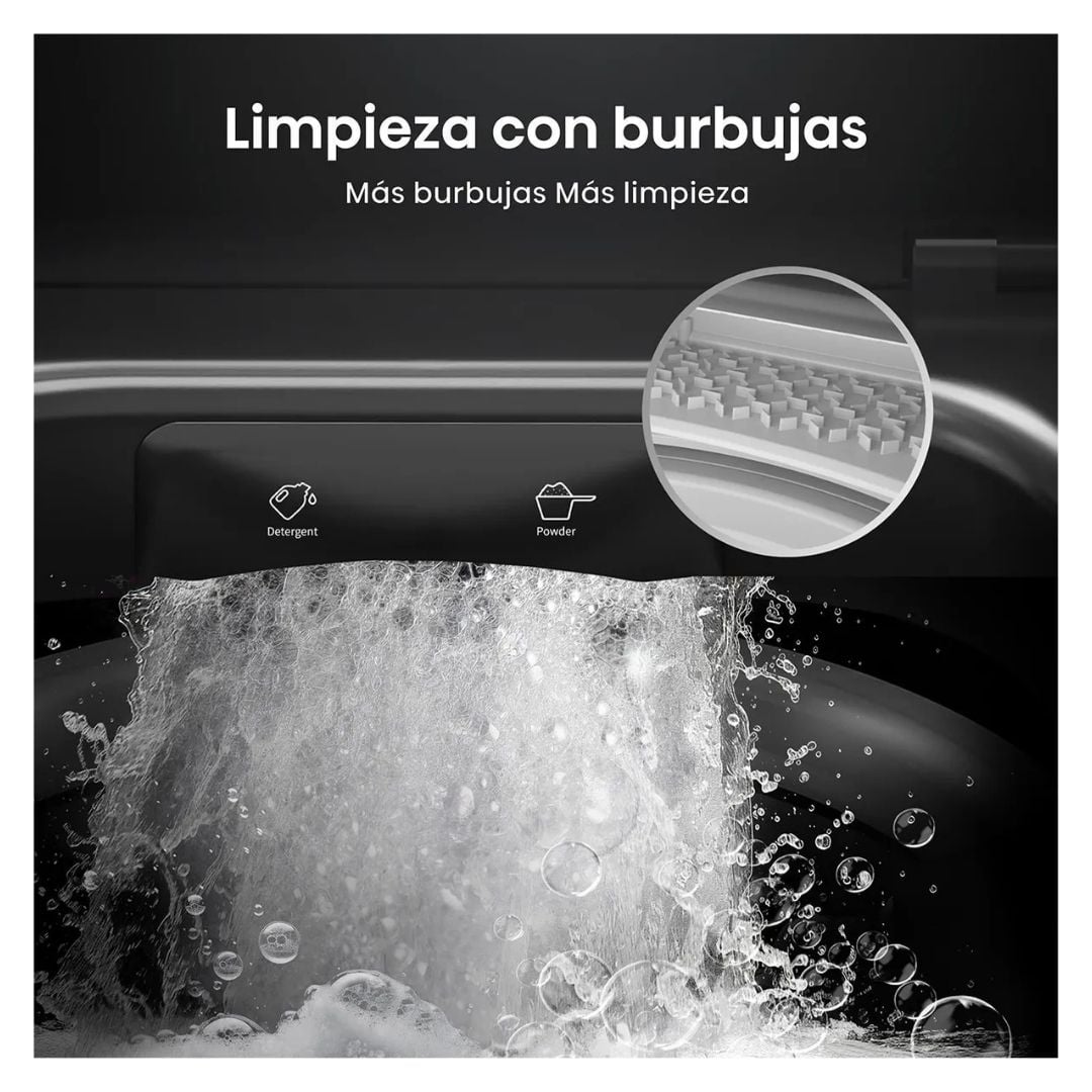 LAVADORA HISENSE TAPA TRANSPARENTE 10.5 KG CARGA SUPERIOR GRIS - WT3D1131UT - 3