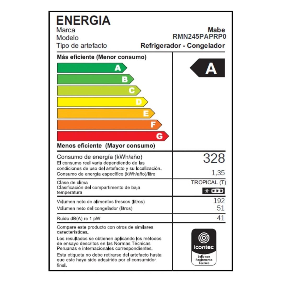 REFRIGERADORA MABE 243 L TOP FREEZER CON DISP DE AGUA GRAFITO - RMN245PAPRP0 - 8