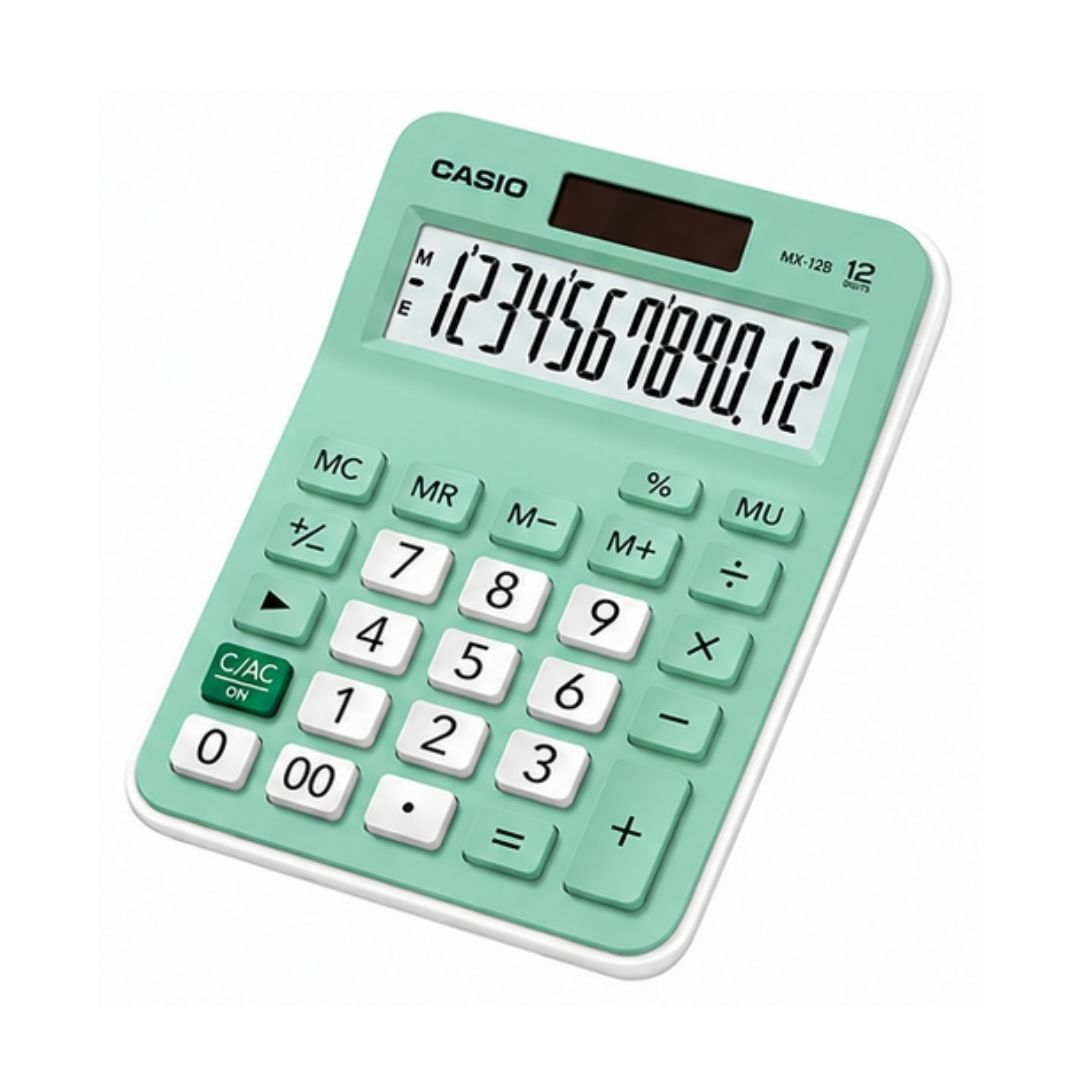 CALCULADORA DE MESA CASIO CON PANEL SOLAR MX-12B-GN - VERDE - 3