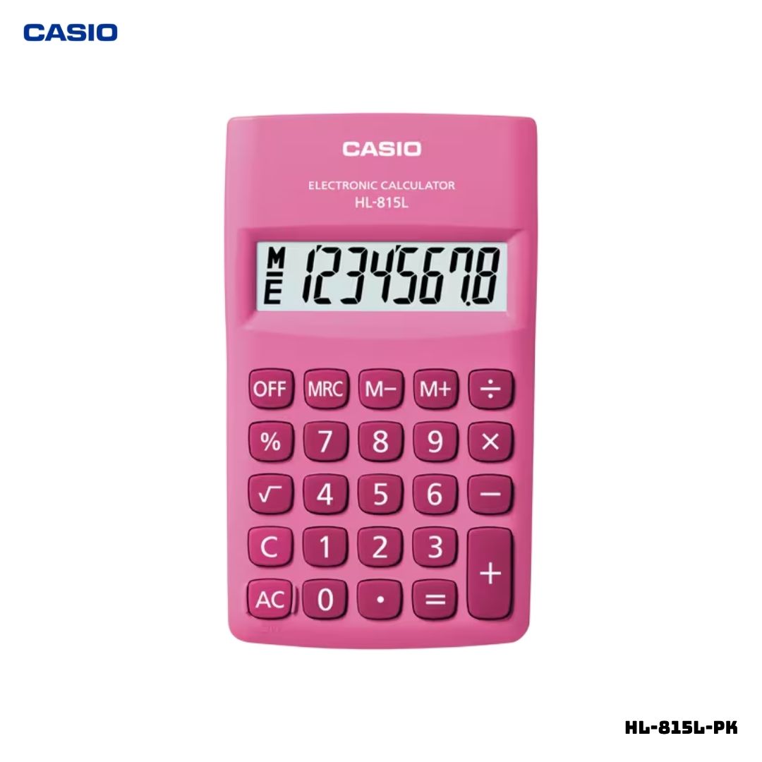 CALCULADORA DE BOLSILLO CASIO PORTABLE HL-815L-PK - ROSADO - 1