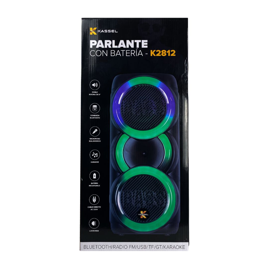 PARLANTE KASSEL CON BATERIA 60W RMS 1 MICROFONO - K2812 - 6
